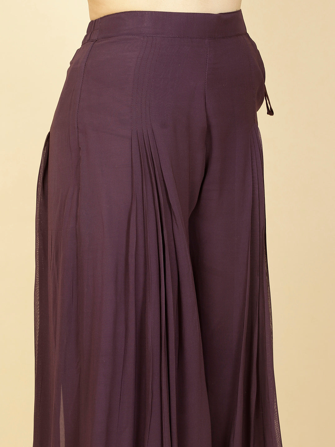 Resham Embroidery Georgette Kurta With Sharara &amp; Dupatta