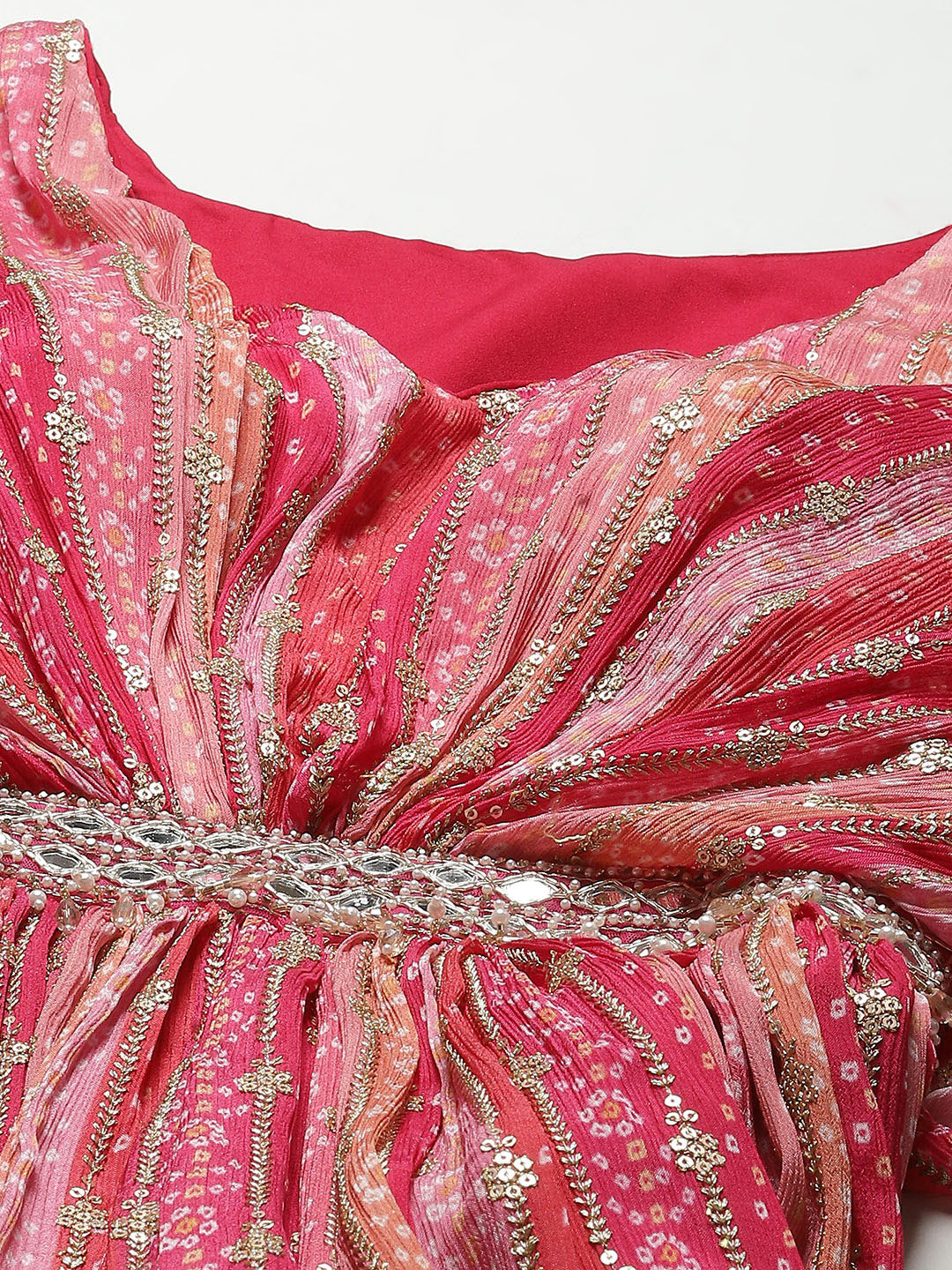 Sequin Zari Embroidered Crepe Gown Dress
