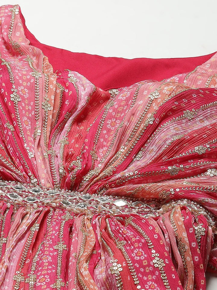 Sequin Zari Embroidered Crepe Gown Dress