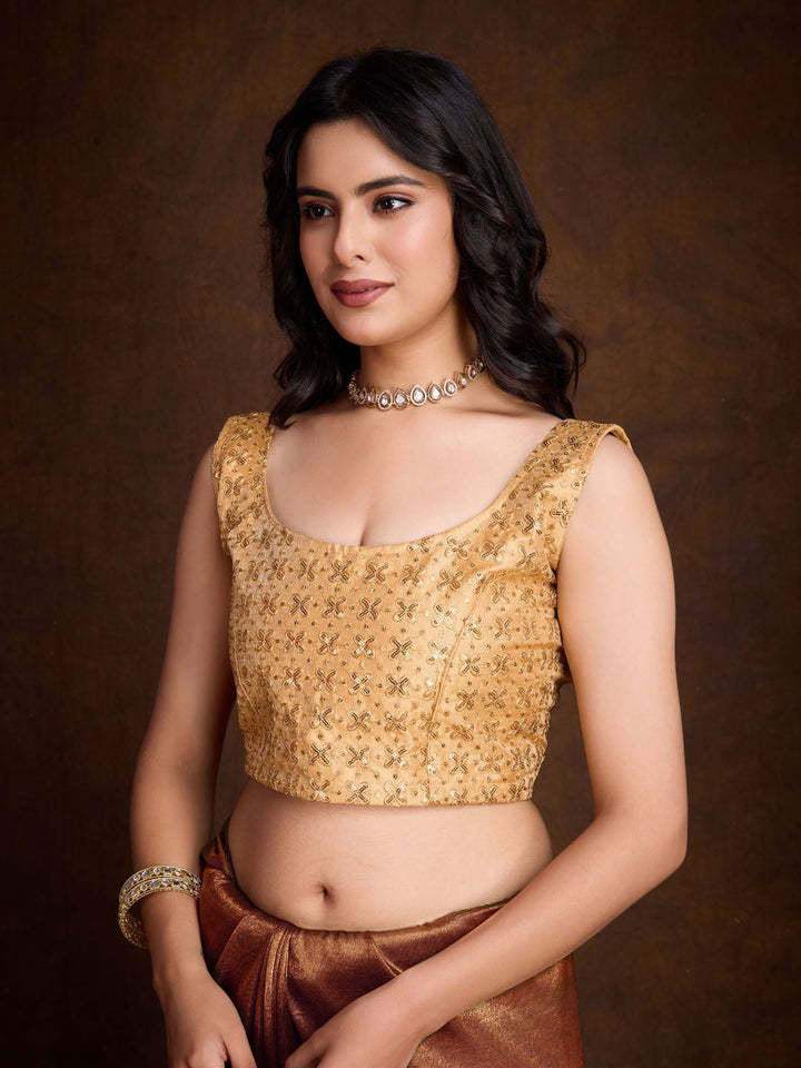Stone Embroidery Tissue Saree