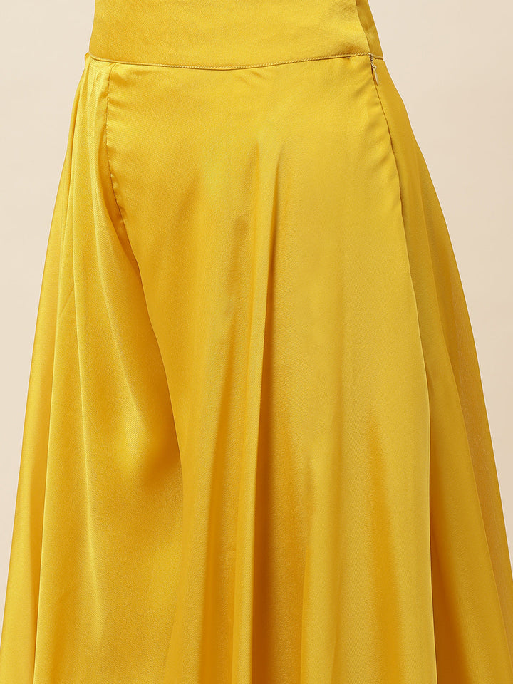Floral Woven Georgette Kurta With Sharara &amp; Dupatta