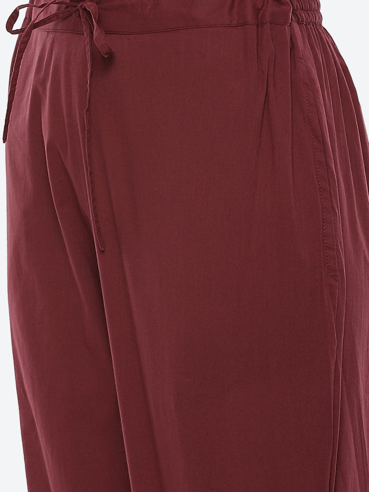 Resham Neck Jaal Chanderi Kurti With Pant