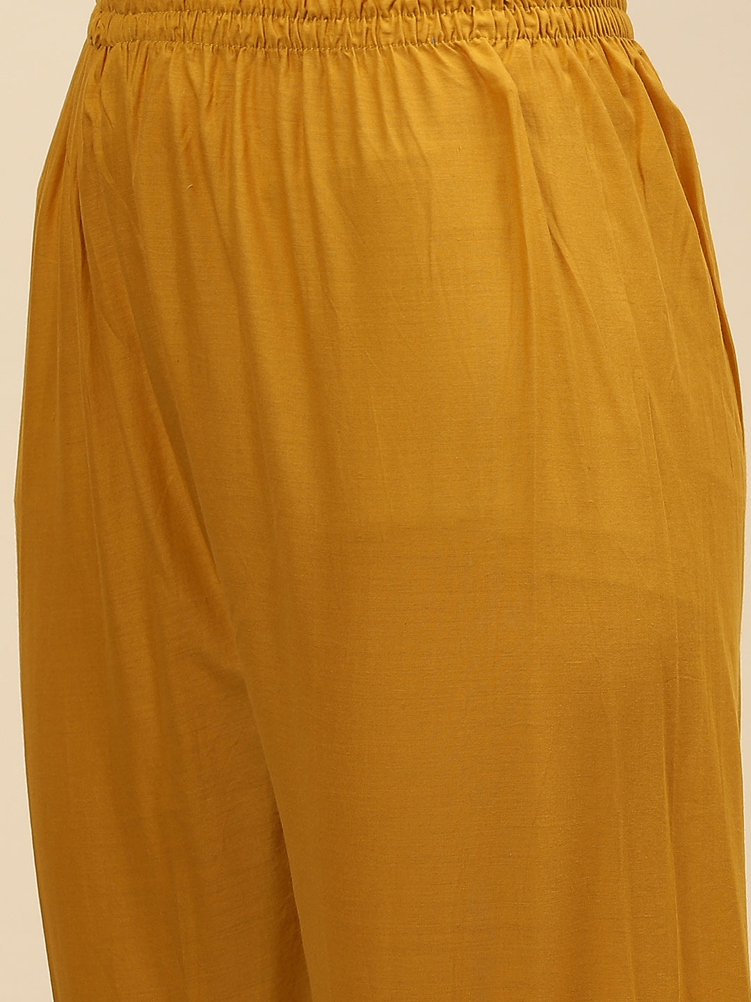 Neck Embroidered &amp; Floral Printed Chanderi Kurta With Pants