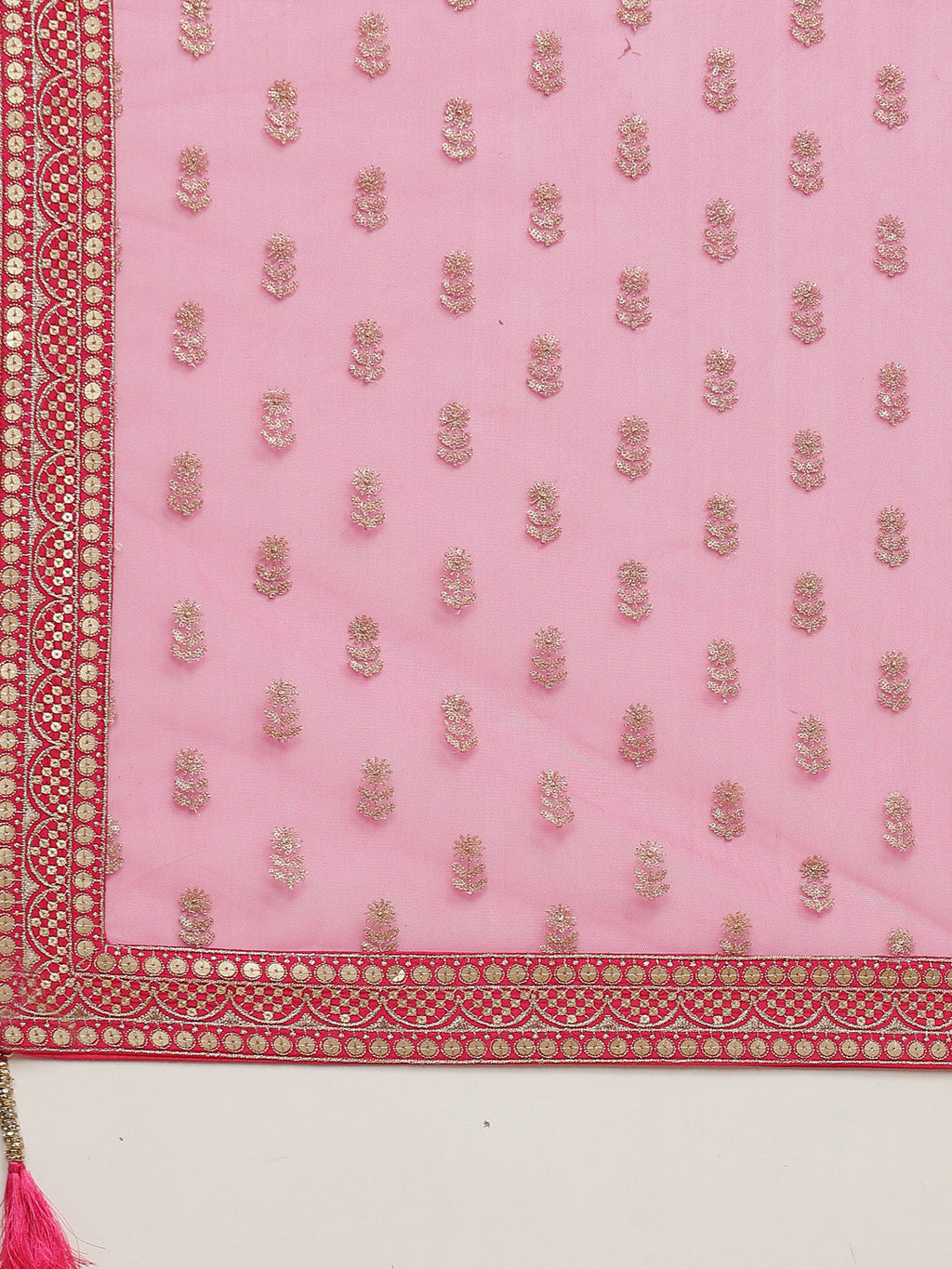 Zari Jaal Embroidered Crepe Kurta With Churidar & Dupatta