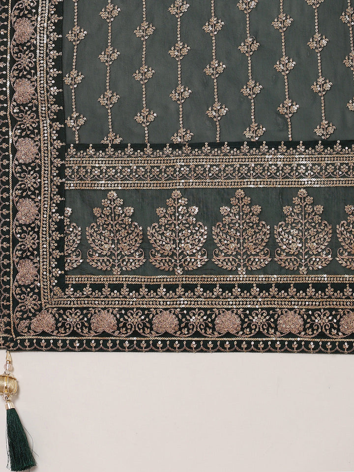 Zari Ghera Chanderi Kurta With Pant &amp; Chanderi Dupatta