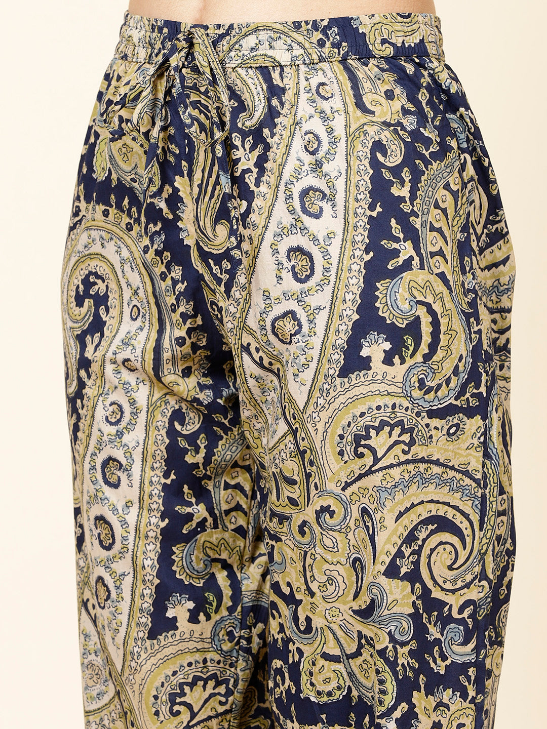 Paisley Printed Cotton Kurta With Pants