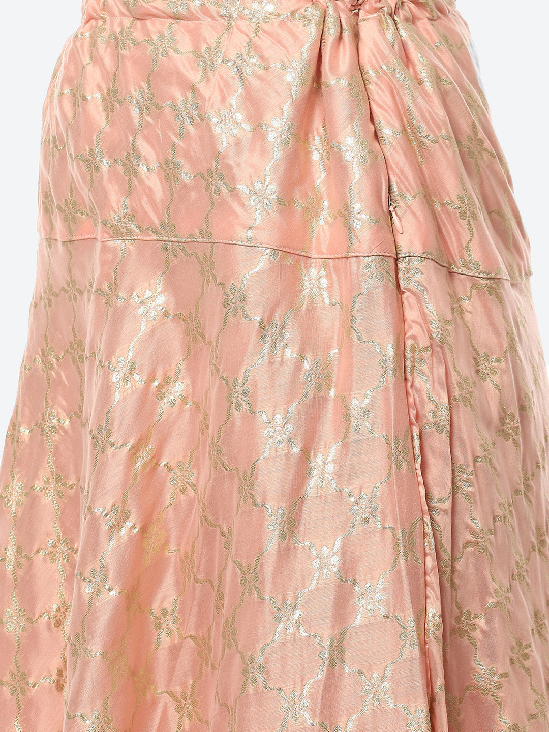 Embroidered Chanderi Kurta With Skirt