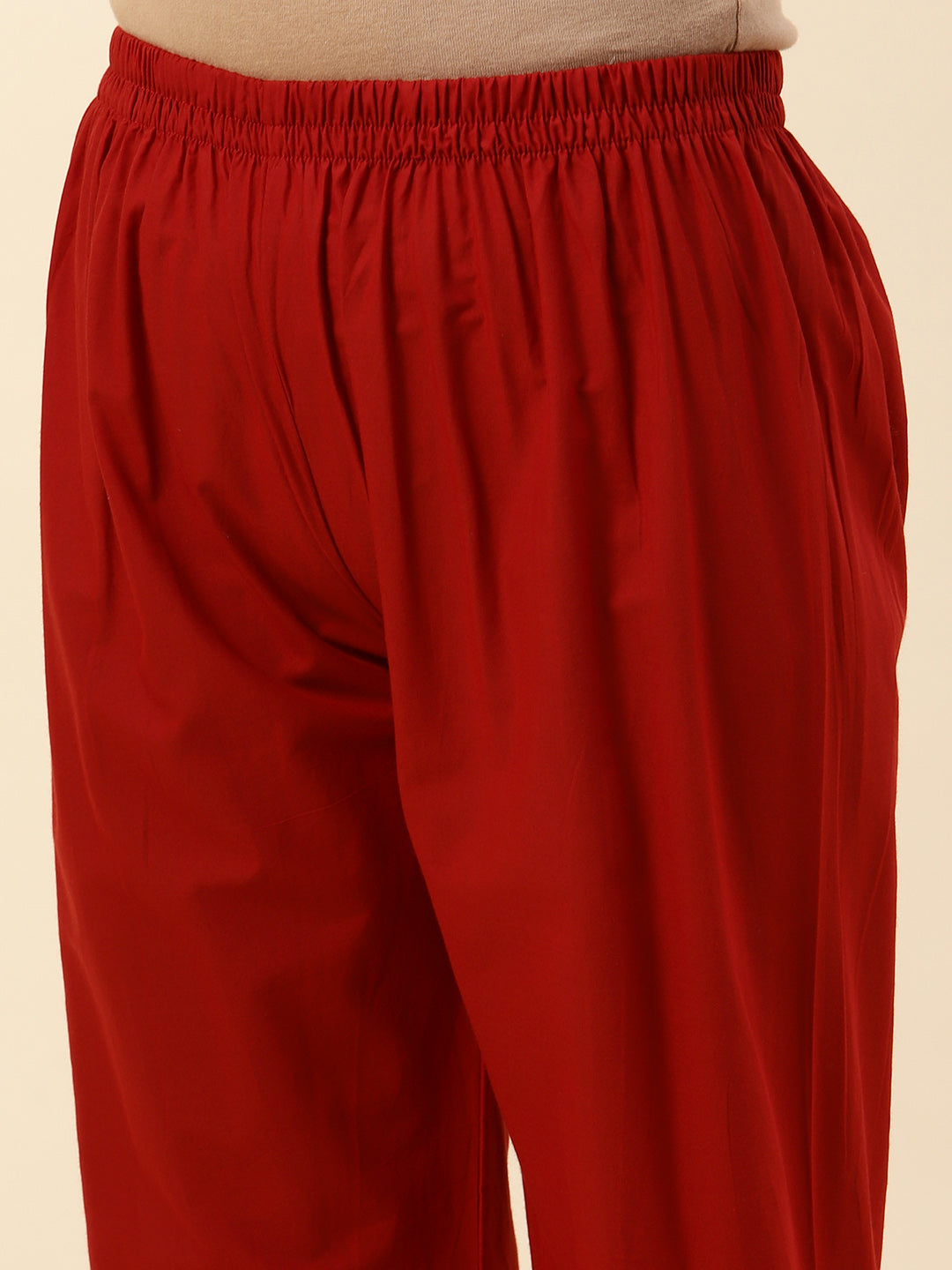 Printed &amp; Neck Embroidered Muslin Kurta With Pants