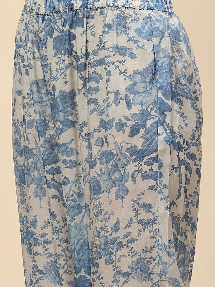 Floral Printed Muslin Kurta With Pants