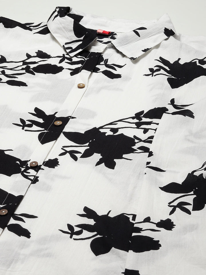 Floral Printed Cotton Kurta With Pants
