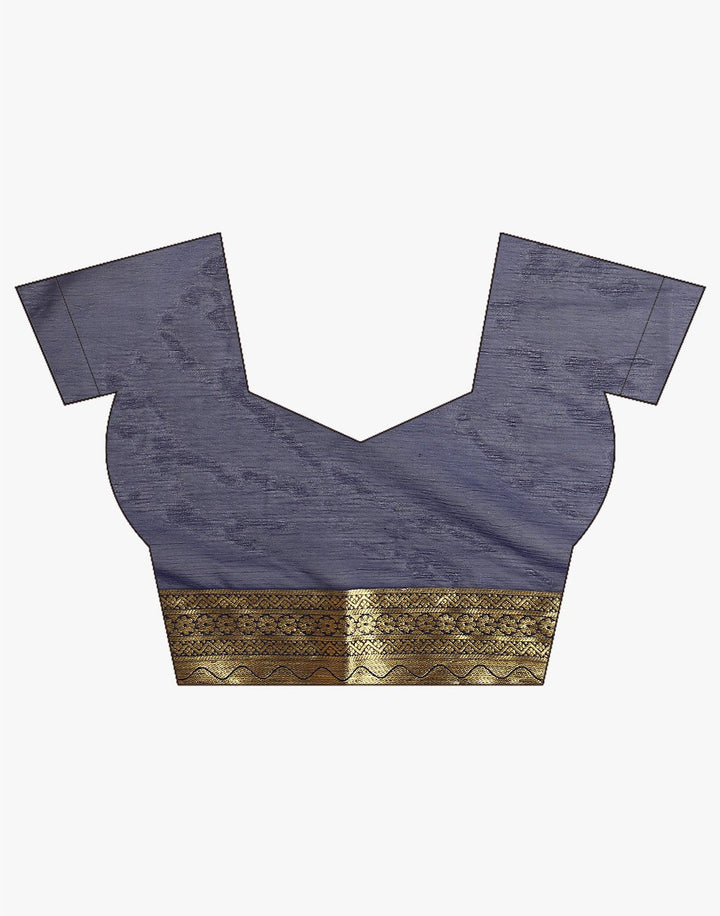 Navy Blue Art Chiffon Saree