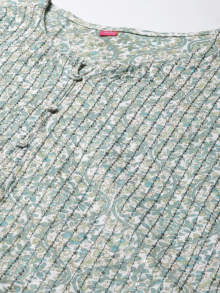 Printed Cotton Kurta With Pants