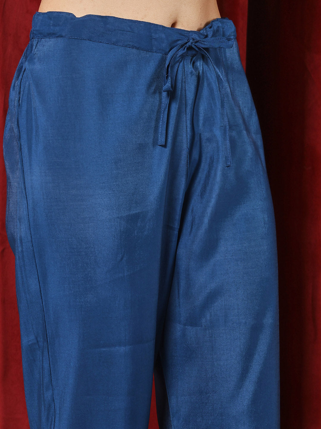 Printed Chanderi Kurta With Pants &amp; Dupatta