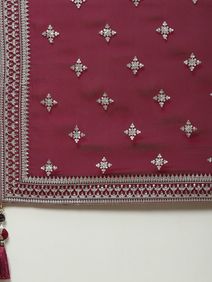Zari Jaal Handloom Kurta With Palazzo &amp; Dupatta