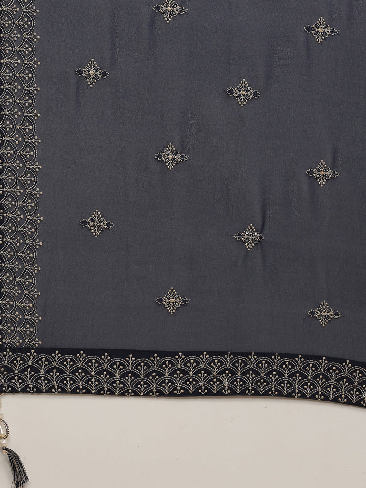Resham Jaal Georgette Kurta With Churidar &amp; Dupatta