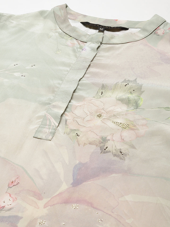 Printed Crepe Kurta With Pants