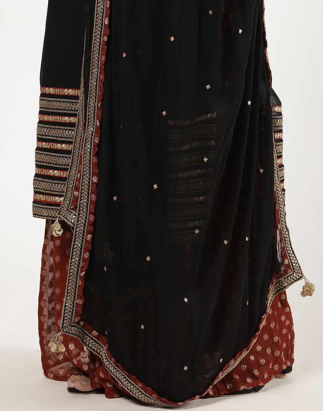 MBZ Meena Bazaar-Beautiful Navy Blue Georgette Salwaar Kameez Stitched Suit