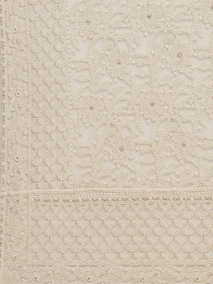 Resham Booti Chanderi Kurta With Pants &amp; Dupatta
