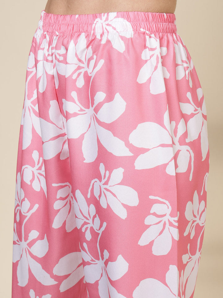 Printed Cotton Blend Kurta With Pants