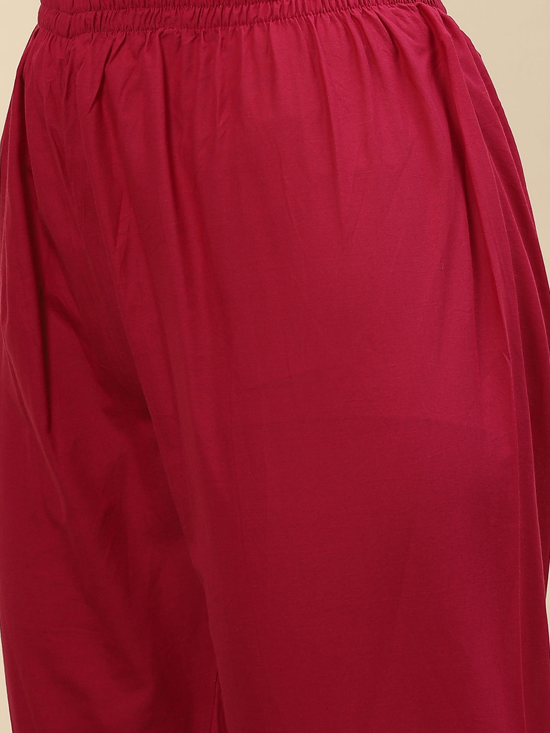 Mirror Embroidered &amp; Lehriya Chanderi Kurta With Pants