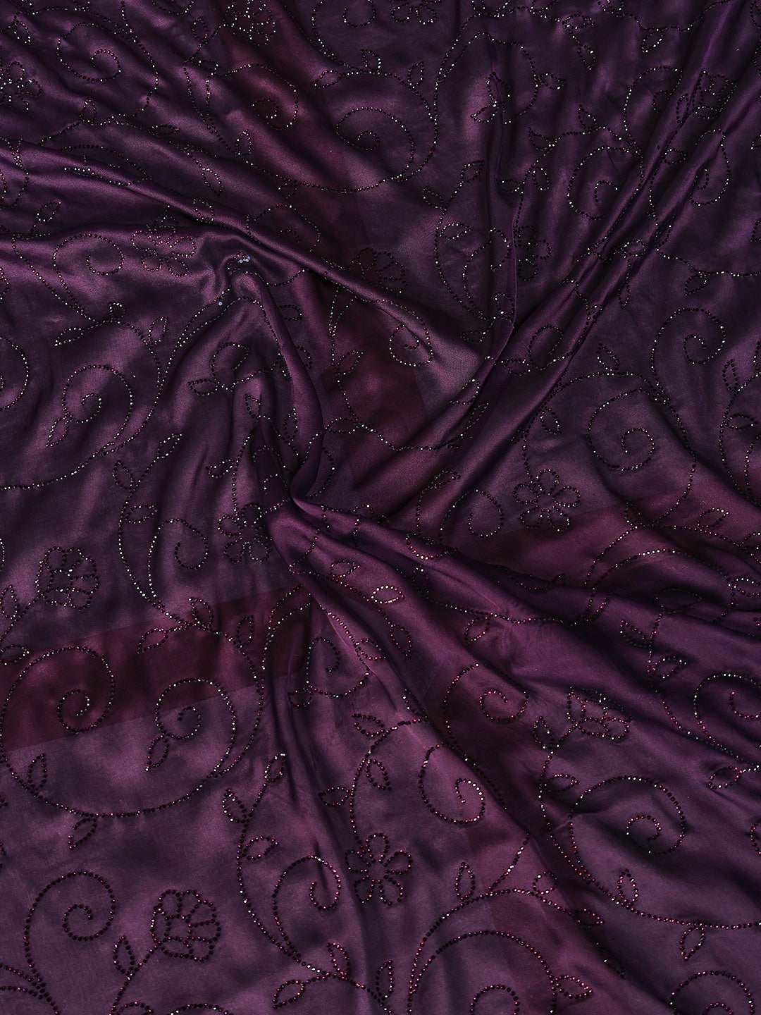 Embroidered Satin Saree