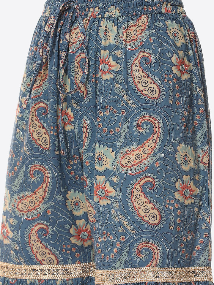 Printed Cotton Kurta With Sharara