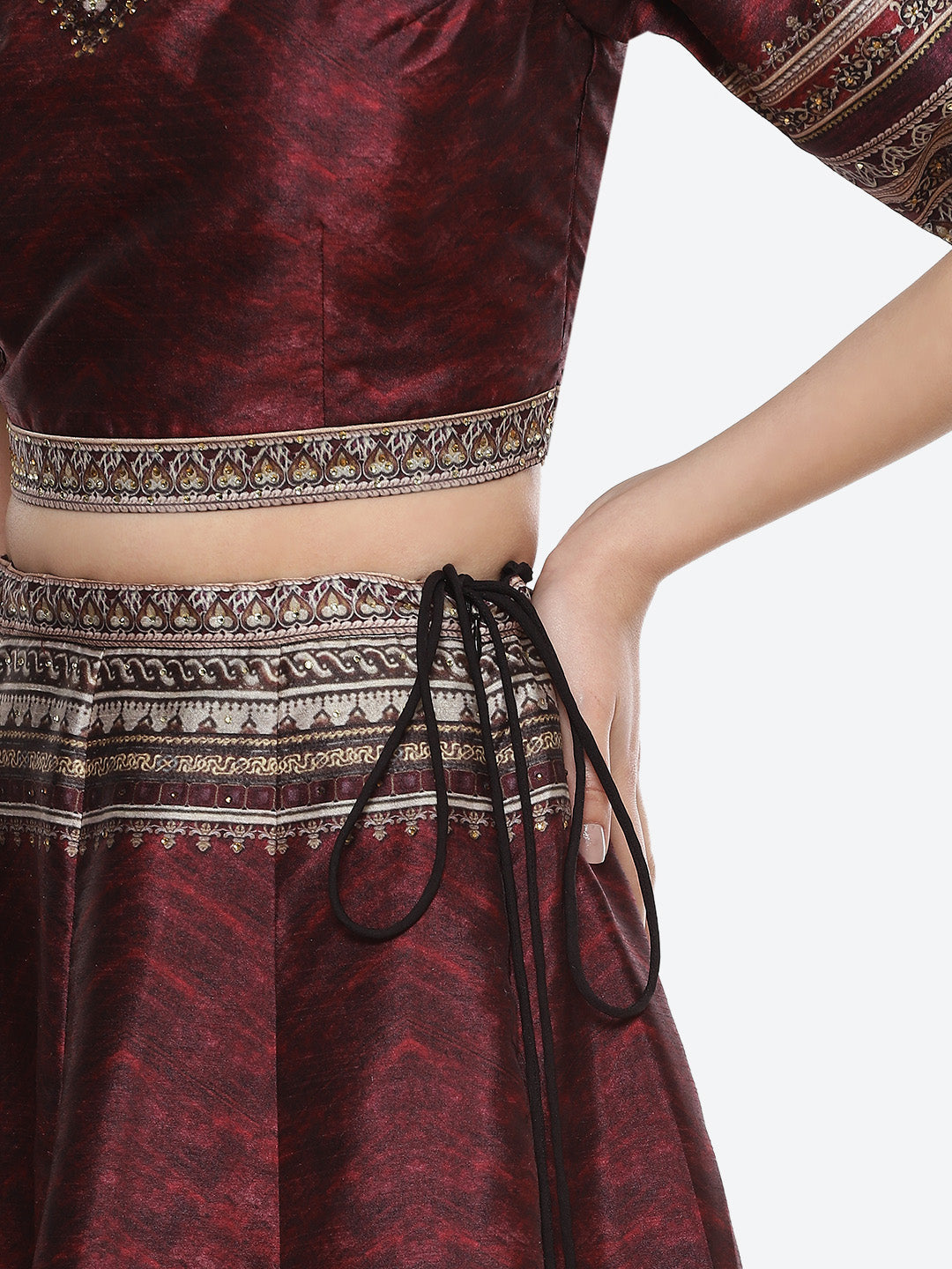 Digital Traditional Printed Tussar Lehenga With Choli And Printed Georgette Dupatta