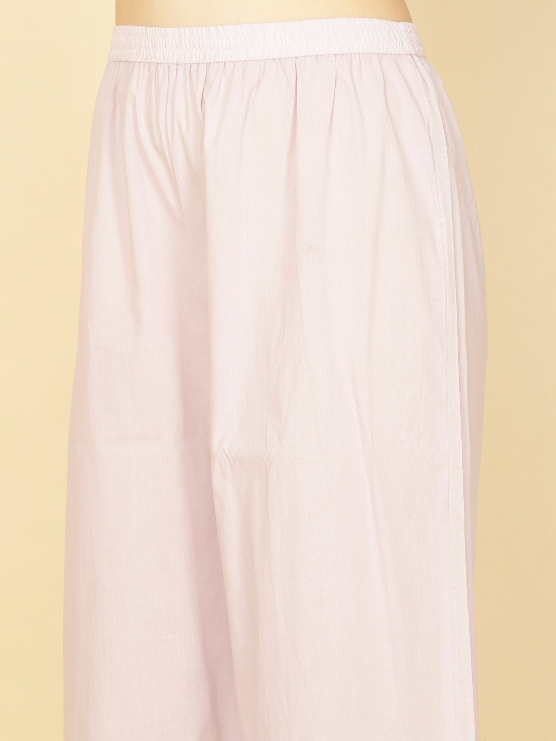 Thread Embroidery Cotton Kurta With Pants