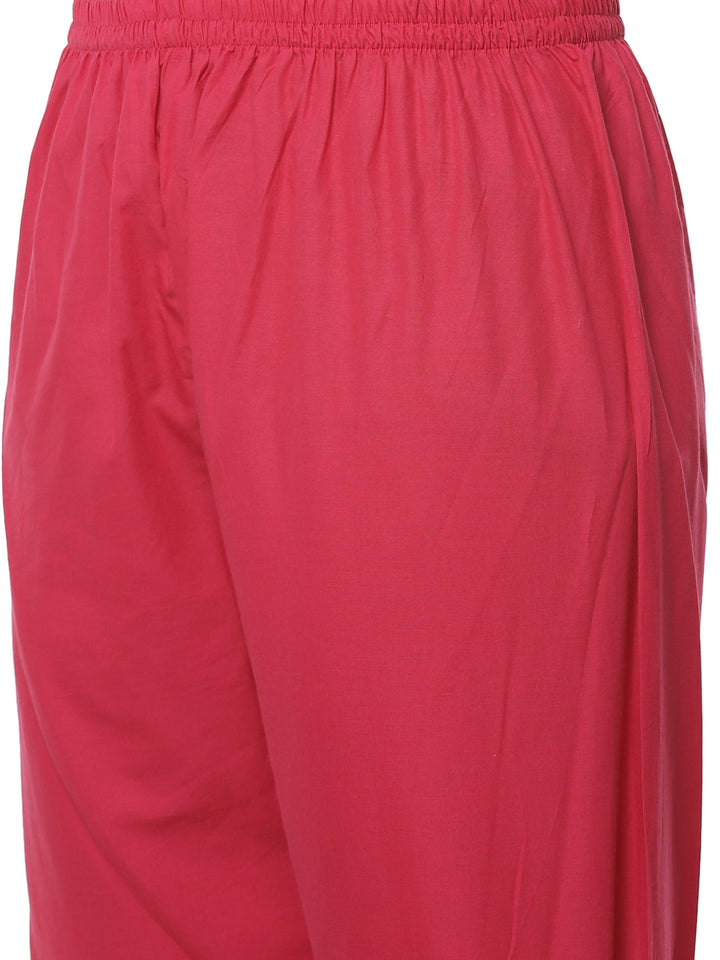 Neck Embroidered Chanderi Kurti With Pant