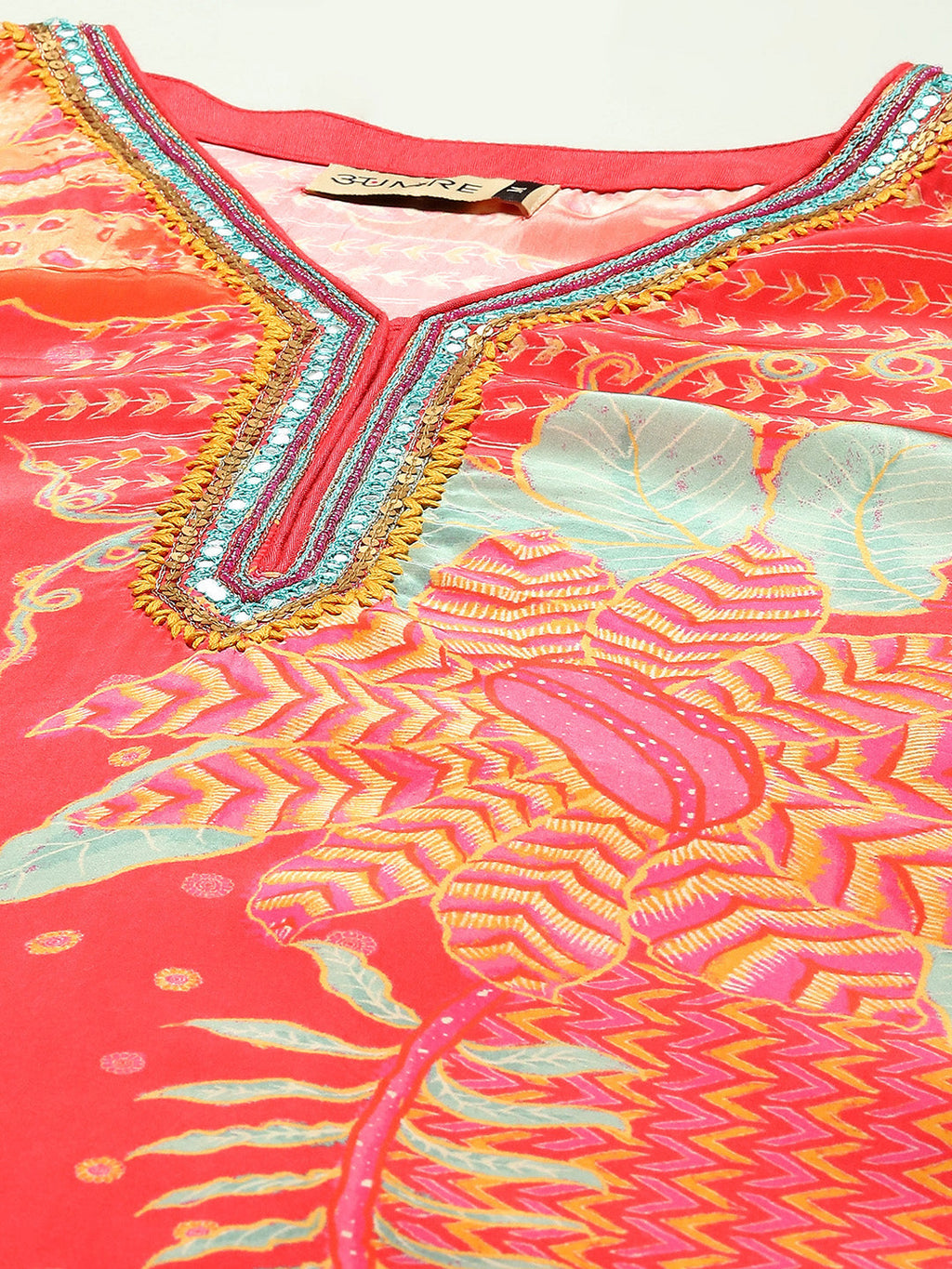 Floral Printed Crepe Kurta