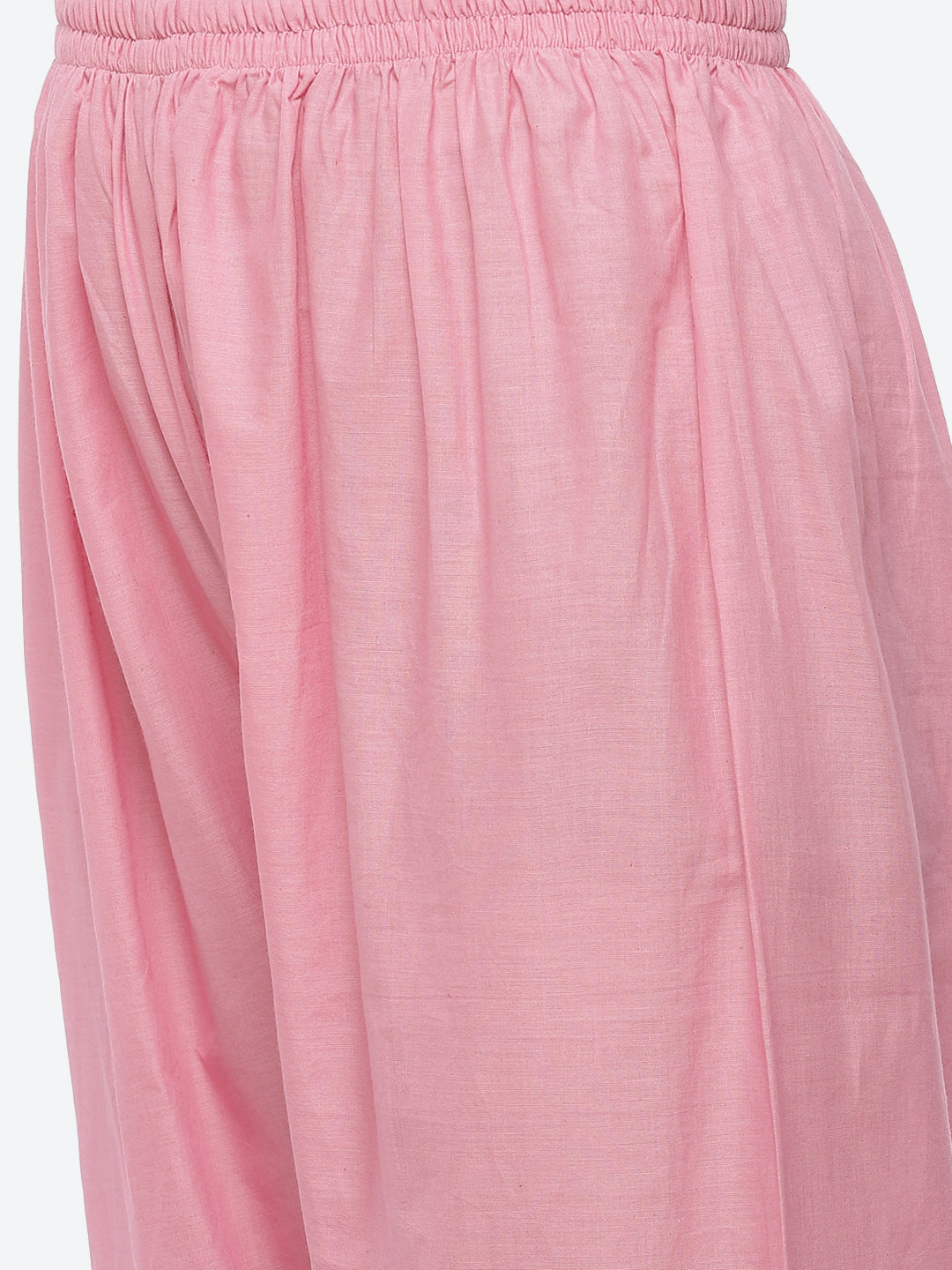 Zari Neck Embroidered Cotton Kurta With Pant
