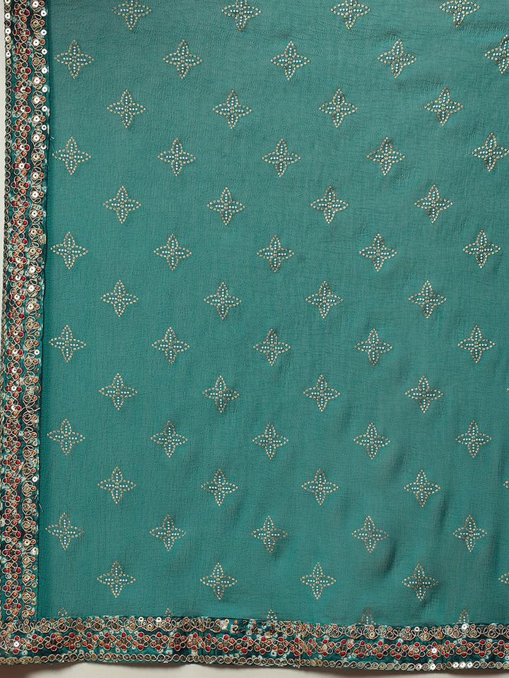Bandhani Printed Cotton Kurta With Pants &amp; Dupatta