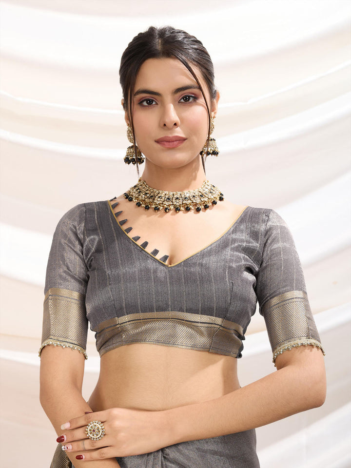 Gota Embroidered Art Silk Woven Saree