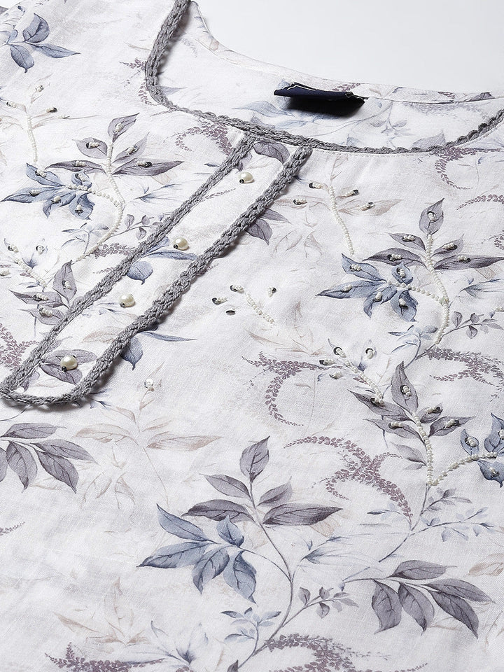 Printed Cotton Kurta With Pants