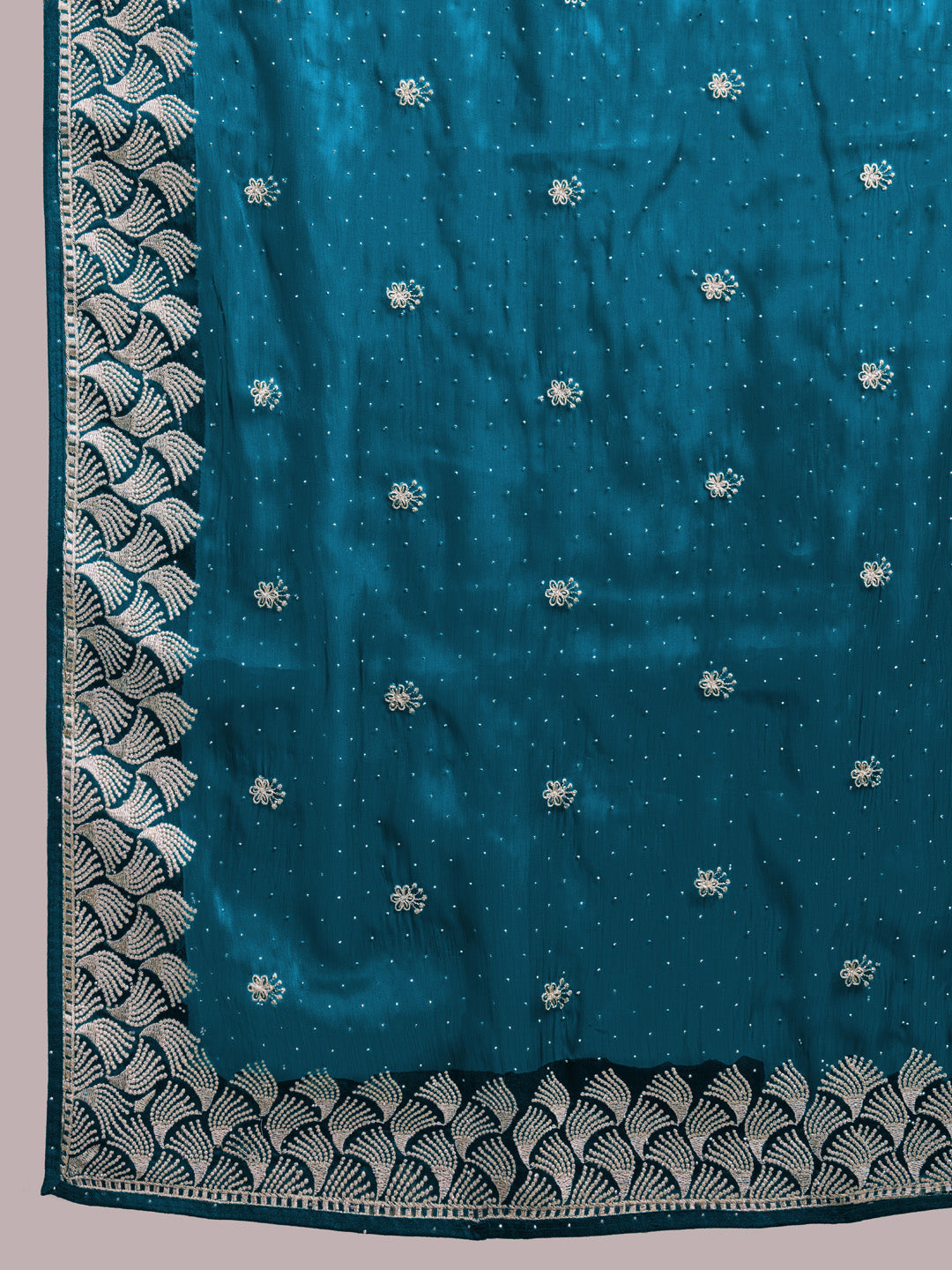 Embroidered Linen Blend Saree