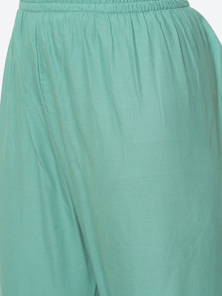 Zari Embroidered Printed Chanderi Kurta With Pant
