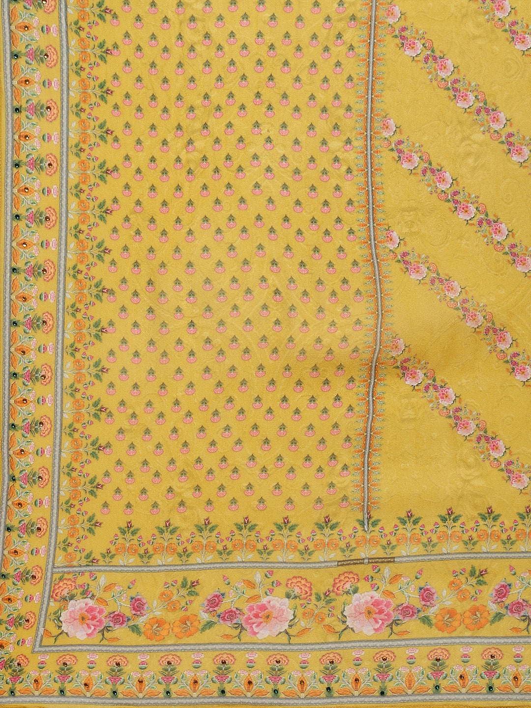 Floral Digital Printed Crepe Kurta With Sharara &amp; Net Dupatta