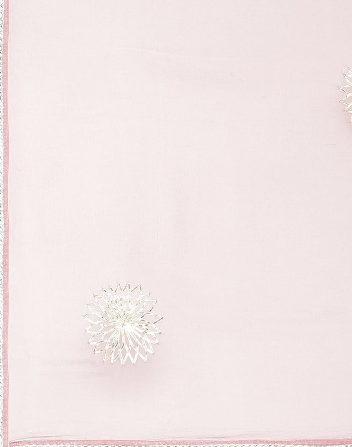 Peach Pink and Yellow Cotton Chanderi Salwar Kameez