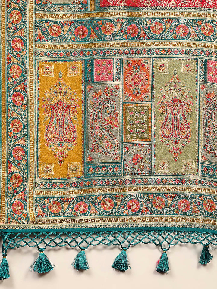 Embroidered Dola Silk Saree