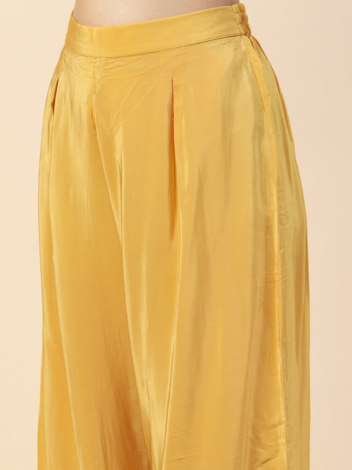 Digital Printed Crepe Kurta With Palazzo &amp; Dupatta