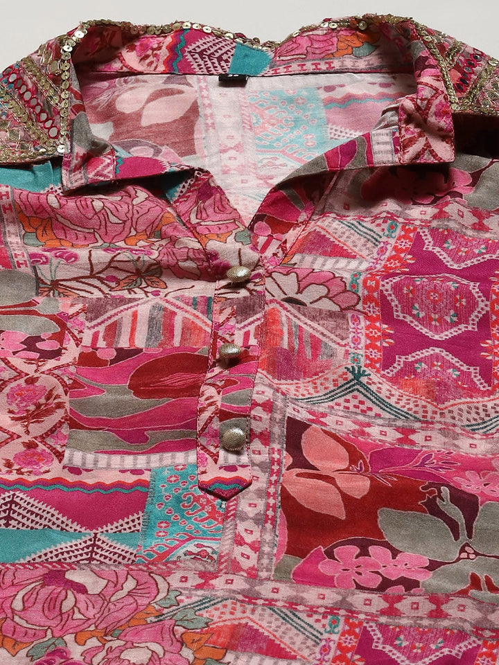 Printed Muslin Kurta With Pants