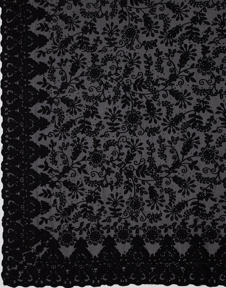 MBZ Meena Bazaar-Black Art Georgette Saree