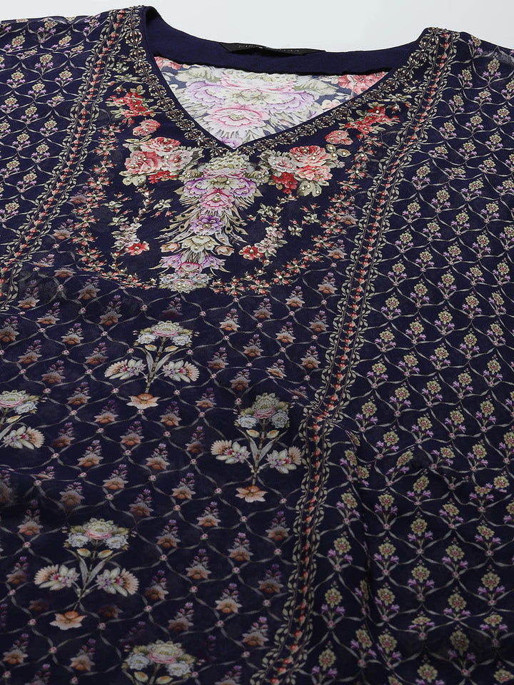 Digital Print Georgette Kaftan Kurta