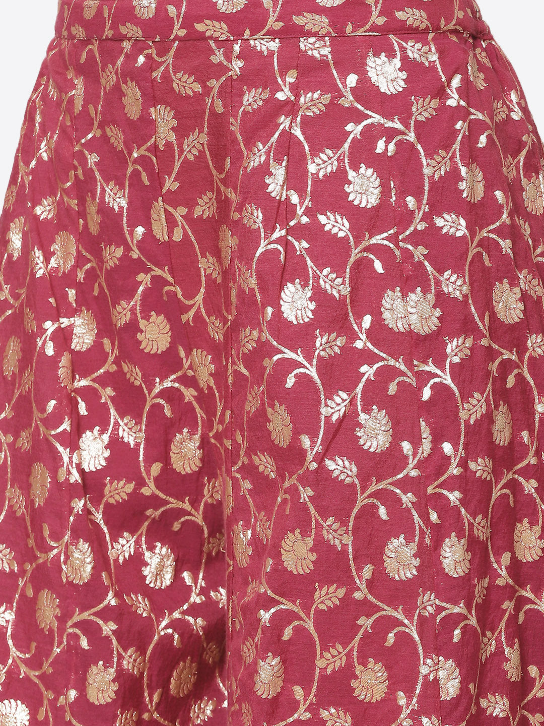 Embroidered Zari Cotton Stitched Salwar Kameez With Organza Dupatta