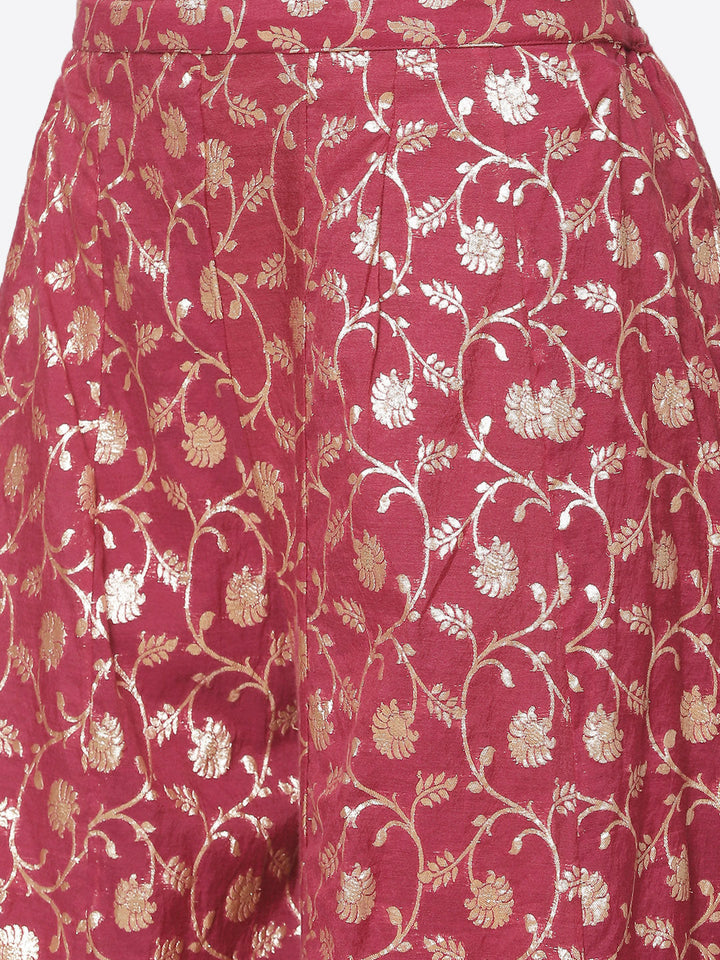 Embroidered Zari Cotton Stitched Salwar Kameez With Organza Dupatta