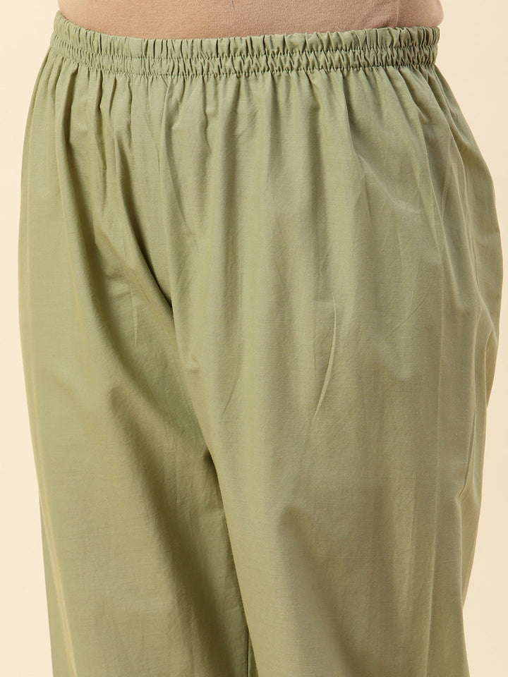 Floral Printed Cotton Kurta With Pants