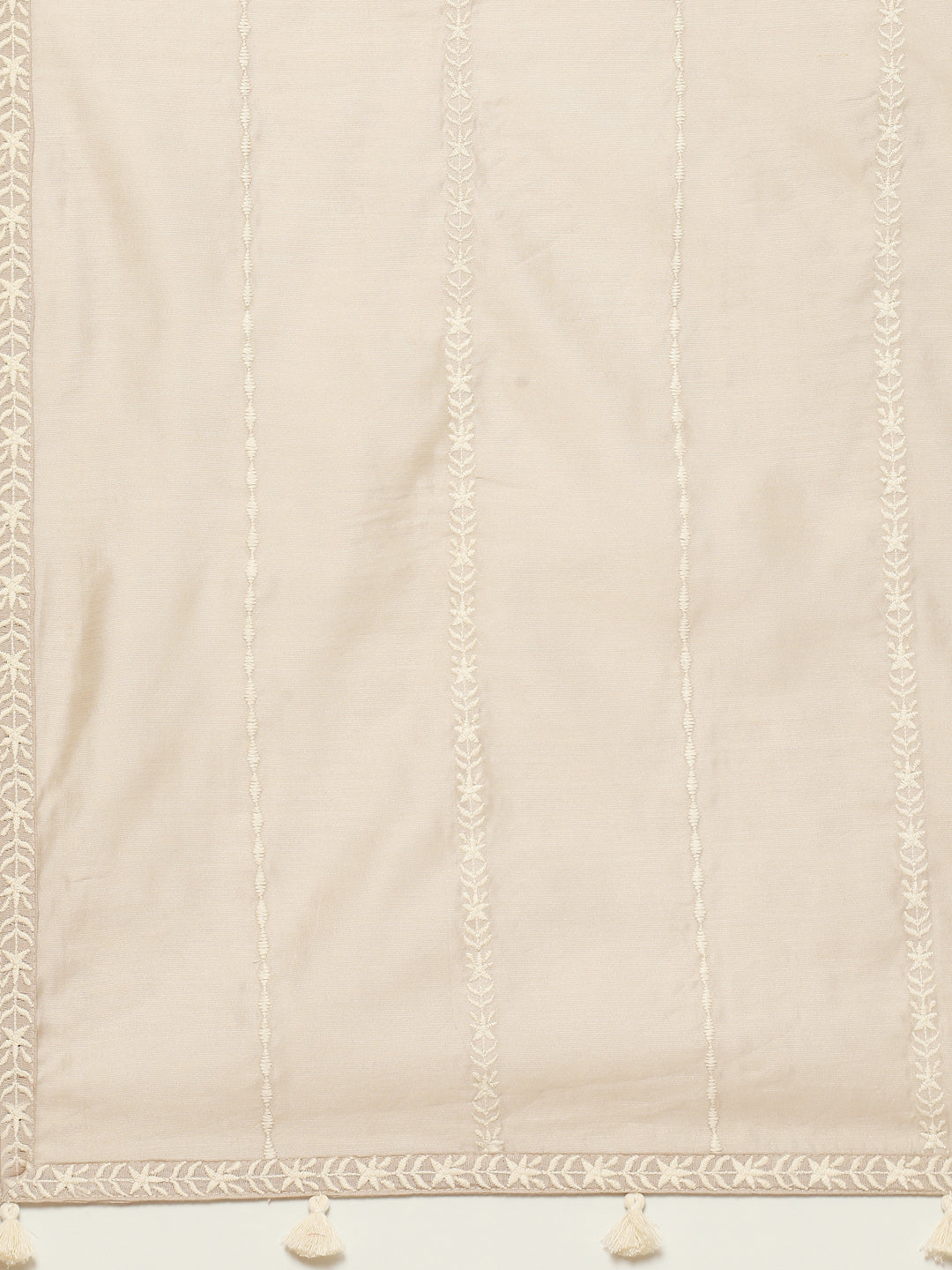 Resham Neck Booti Cotton Kurta With Pant &amp; Dupatta