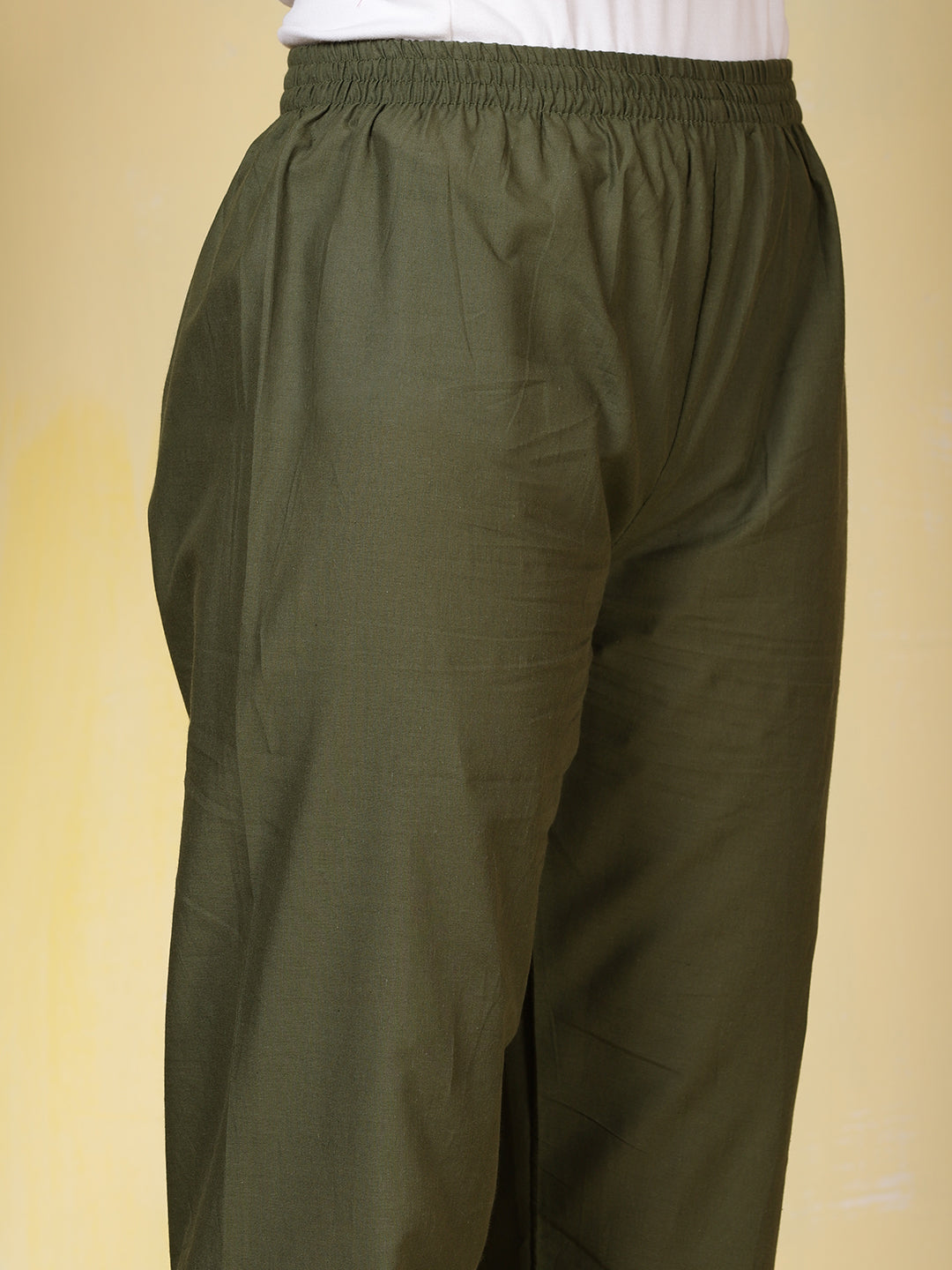 Printed Cotton Blend Kurta With Pants
