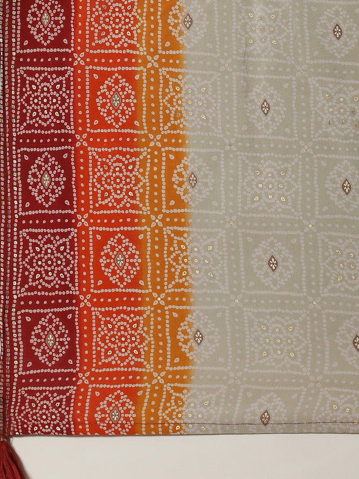 Printed Cotton Kurta With Pants &amp; Dupatta