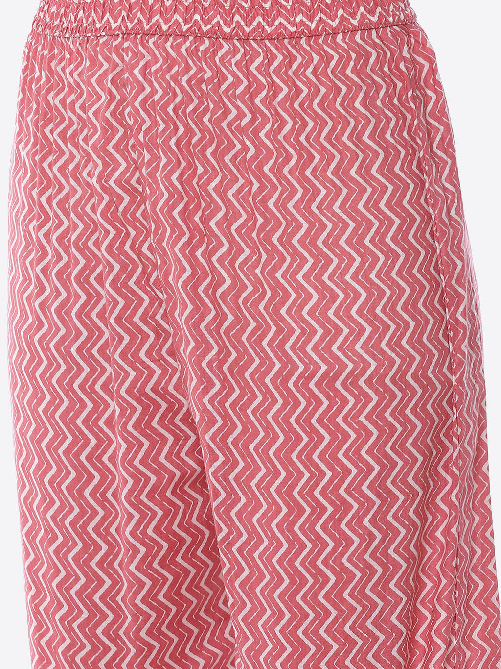 Neck Embroidered Printed Cotton Kurta With Palazzo
